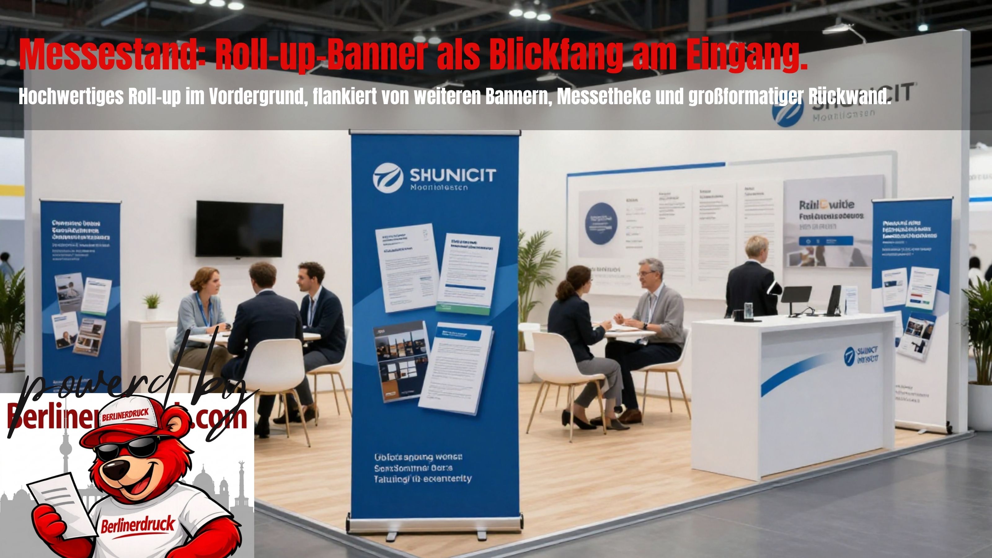 Roll-up-Banner am Messestand richtig einsetzen | Druckerei Berlin für professionelle Messesysteme
