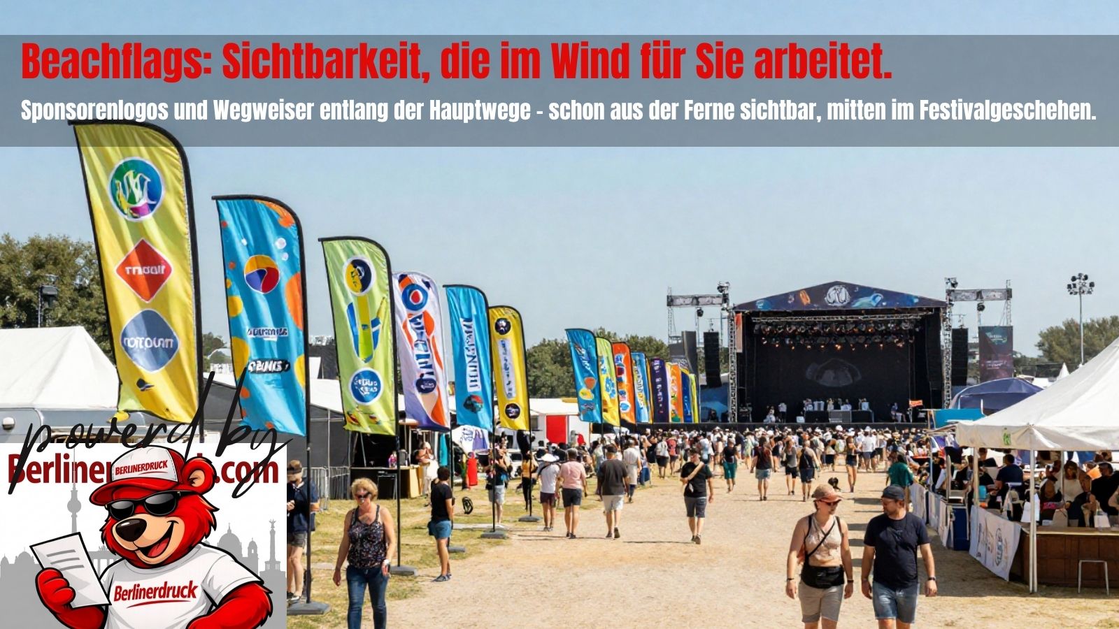Warum Beachflags auf Festivals unverzichtbar sind: Mehr Sichtbarkeit, Orientierung und Markenpräsenz