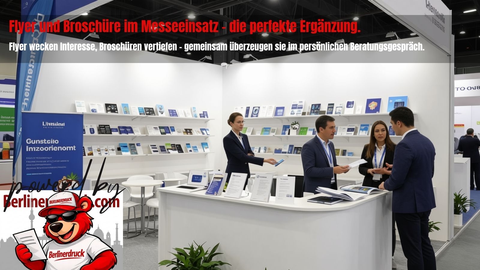 lyer oder Broschüre auf Messen? Berliner Druck – Ihre Online-Druckerei für hochwertige Messedrucksachen, Flyer und Broschüren in Berlin und ganz Deutschland.