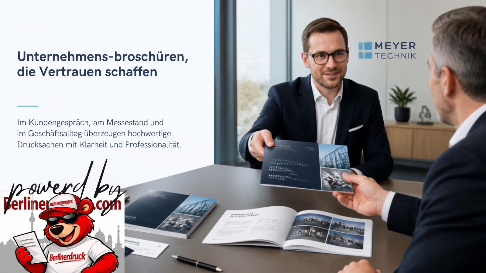 Broschüren für Unternehmenspräsentationen professionell drucken. Berliner Druck – Ihre Online-Druckerei für hochwertige Imagebroschüren in Berlin und Deutschland.