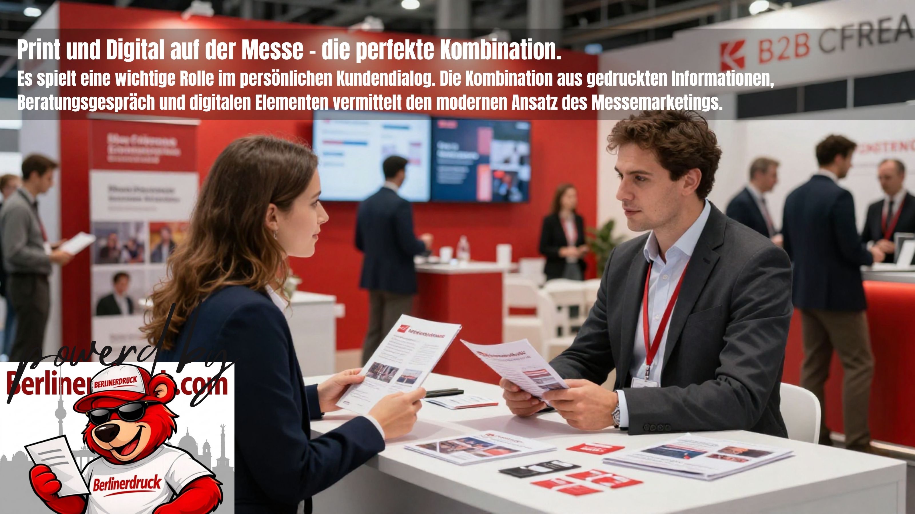 Warum Print auf Messen weiterhin dominiert. Berliner Druck – Ihre Online-Druckerei für hochwertige Messedrucksachen, Broschüren und Werbemittel in Deutschland.